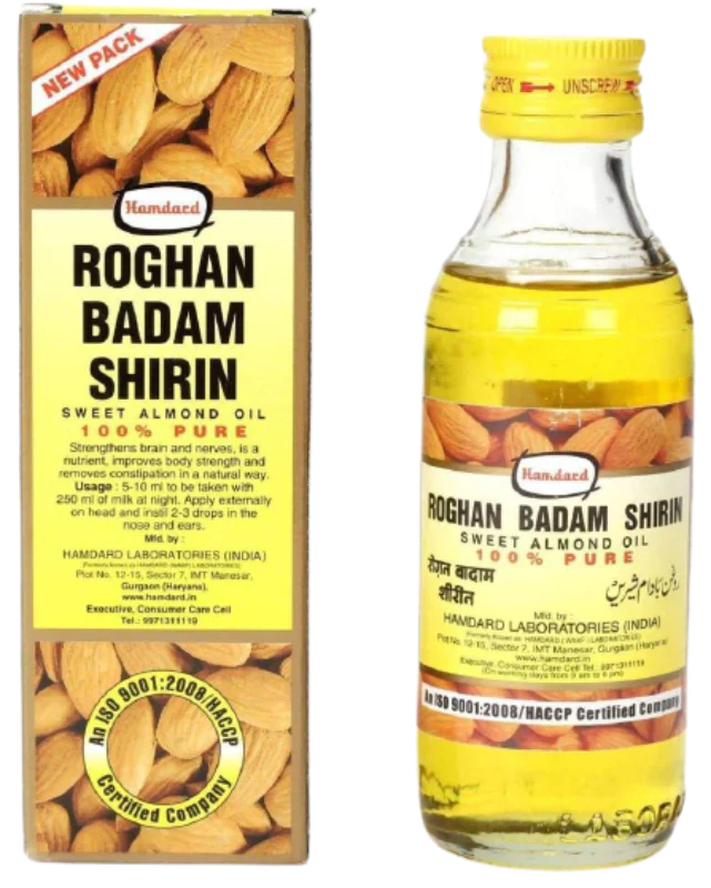 Hamdard Roghan Badam Shirin Sweet Almond Oil: Nourishment for Hair, Skin, and Inner Strength