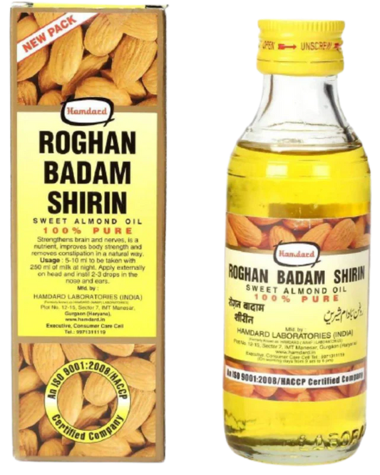 Hamdard Roghan Badam Shirin Sweet Almond Oil: Nourishment for Hair, Skin, and Inner Strength