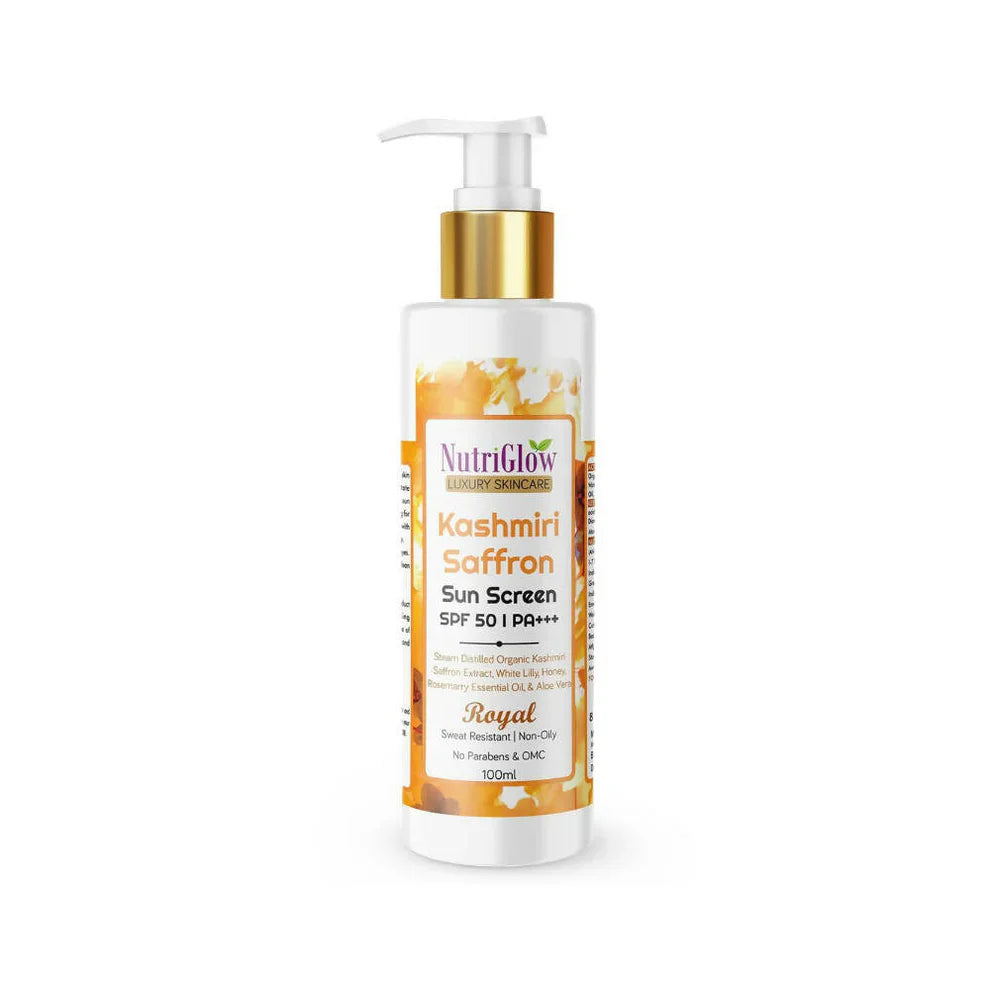 NutriGlow Kashmiri Saffron Sunscreen Serum SPF 50 PA+++: The Golden Thread Sun Protection — India's Most Luxurious Botanical and the Most Critical Skincare Step for Indian Skin