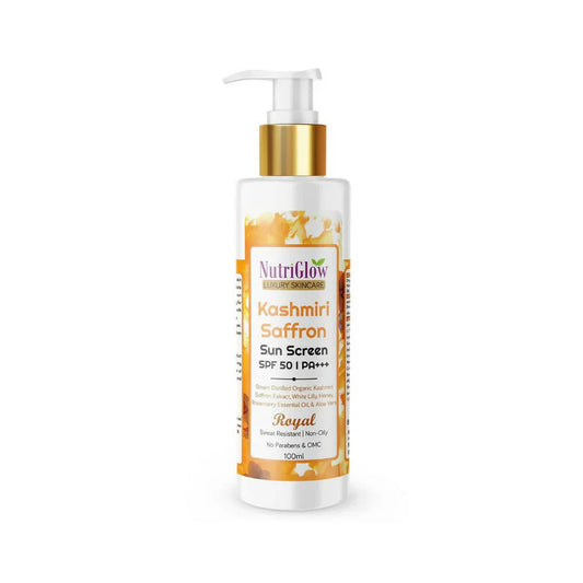 NutriGlow Kashmiri Saffron Sunscreen Serum SPF 50 PA+++: The Golden Thread Sun Protection — India's Most Luxurious Botanical and the Most Critical Skincare Step for Indian Skin