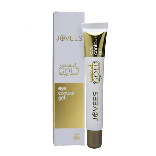 Jovees 24K Gold Eye Contour Gel: The Luxe Gold & Ultra-Radiant Under-Eye Cream with Gold Leaves, Aloe Vera, Almond Oil, Amla, Basil, and Sandalwood That Removes Dark Circles