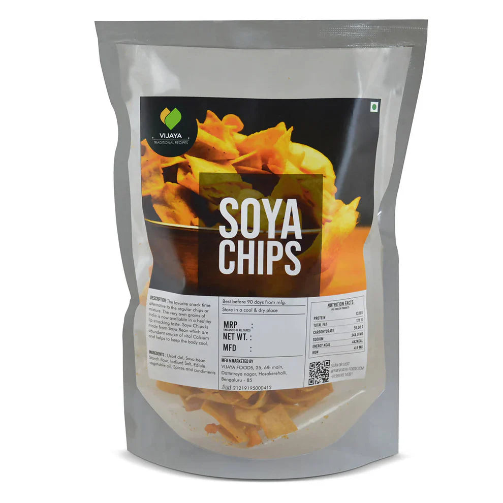 Vijaya Traditional Recipes Soya Chips: Crunchy, Protein-Rich Snack Alternative
