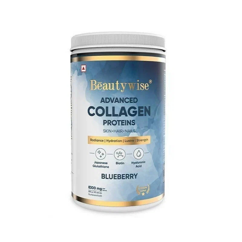 Beautywise Advanced Marine Collagen Anti-Aging Powder with Glutathione, Hyaluronic Acid, Biotin & Blueberry