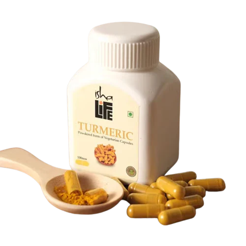 Isha Arogya Turmeric Powdered Vegetarian Capsules: The Ultimate 100% Organic Ayurvedic Turmeric Supplement with Curcumin for Antioxidant Protection, Immunity Boost, Radiant Skin & Healthy Inflammatory Response
