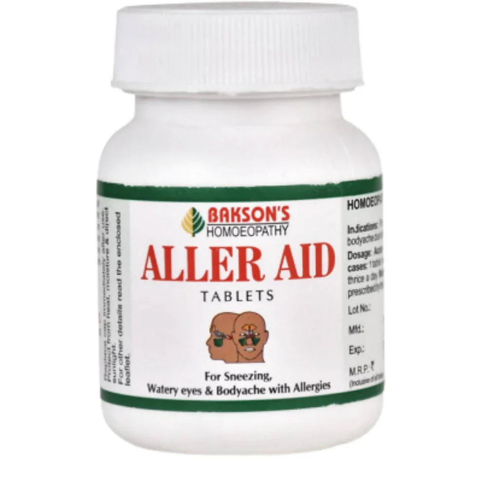 Bakson's Aller Aid Tablets: A Non-Drowsy Homeopathic Solution for Hay Fever, Allergic Rhinitis, and Sinus Relief