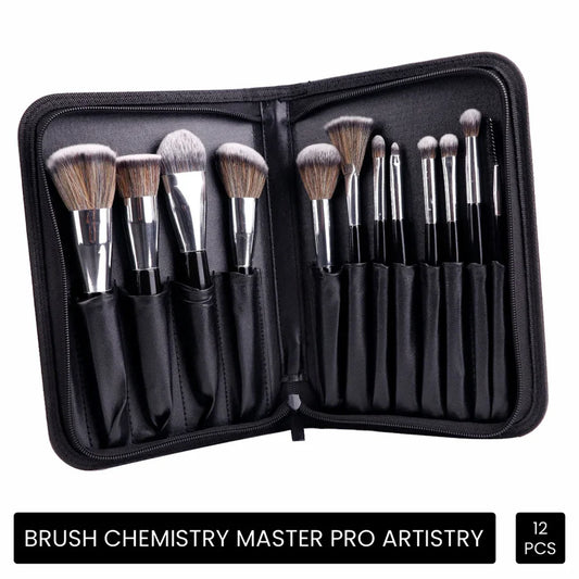 Matt Look Brush Chemistry Master Pro Artistry Set of 12: The Ultimate Sustainable 100% Vegan & Cruelty-Free Makeup Brush Kit with Synthetic Bristles for Flawless Foundation, Blush, Powder, Contour, Concealer, Eyeshadow Blending, Eyeliner, Lip Application