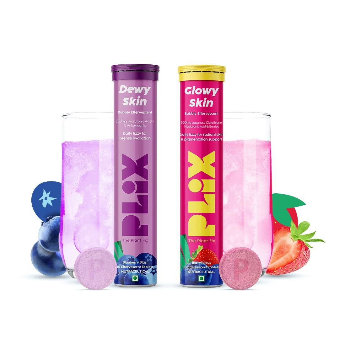 PLIX Skin Hydration Duo: Hyaluronic Acid & Glutathione for Glowy, Hydrated Skin