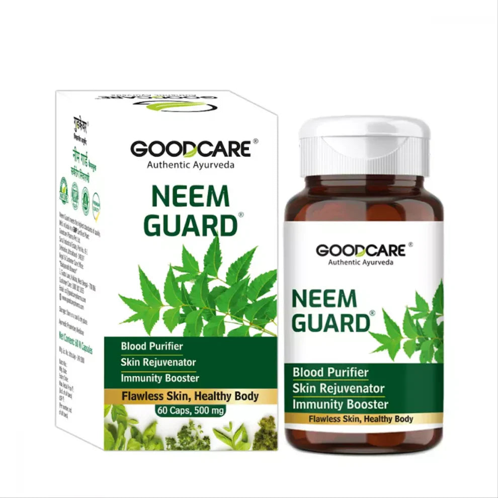 Goodcare Neem Guard: The 4,500-Year Blood Purifier That Became Medicine — Neem + Giloy + Triphala, the Classical Ayurvedic Skin and Immunity Guardian for the Diaspora That Breaks Out When Stressed