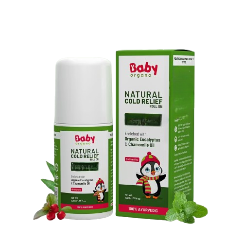 BabyOrgano Natural Cold Relief Roll-On: Gentle Ayurvedic Care for Kids During Cold Season