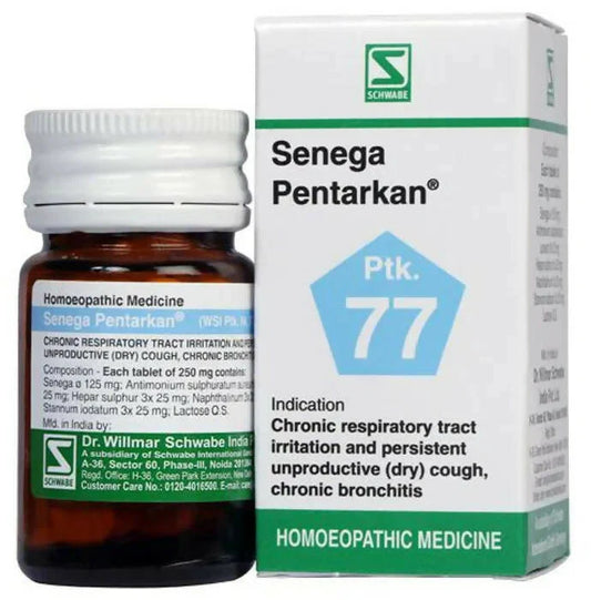Dr. Willmar Schwabe India Senega Pentarkan PTK 77: The 158-Year German Homoeopathic Brand's Five-Remedy Complex for Chronic Bronchitis and the Rattling Winter Cough