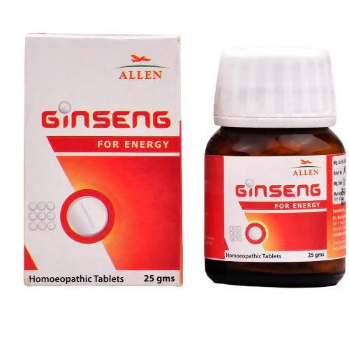 Allen Homeopathy Ginseng Tablets: The Ultimate Homeopathic Energy Booster for Fatigue, Physical Exertion, Weakness, Stress, Depression & Memory Enhancement