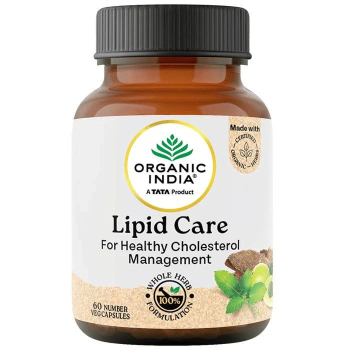 Organic India LipidCare 60 Capsules: Ayurvedic Herbal Support for Heart Health & Healthy Cholesterol