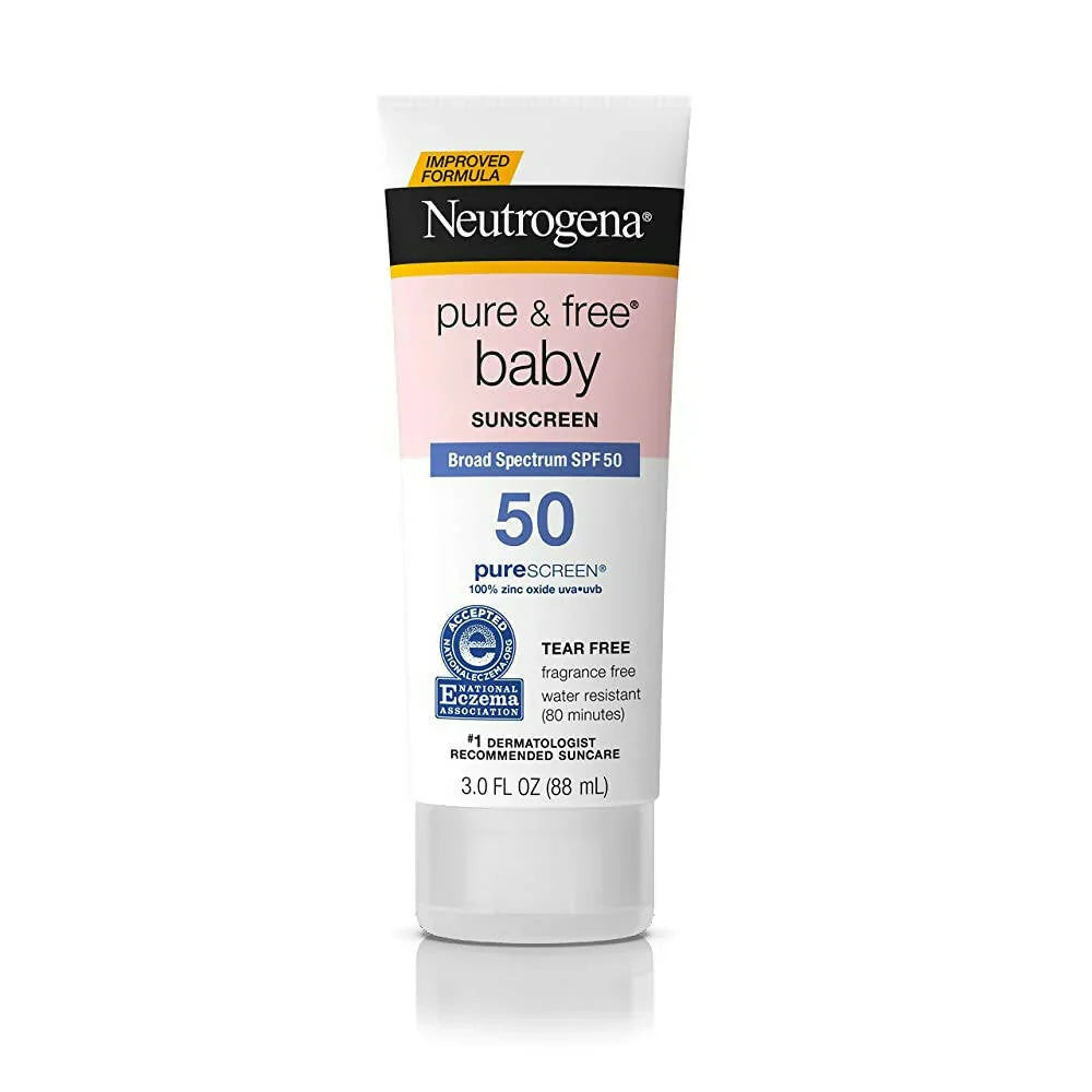 Neutrogena Pure & Free Baby Sunscreen Broad Spectrum SPF 50 – Gentle Mineral Sun Protection for Delicate Skin