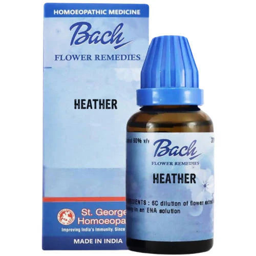 St. George's Bach Flower Remedies Heather: The Ultimate Homeopathic Preparation for Over-Talkative, Self-Absorbed, Attention-Seeking Individuals with Inner Loneliness & Compulsive Need to Talk Using Calluna vulgaris (Heather Flower)