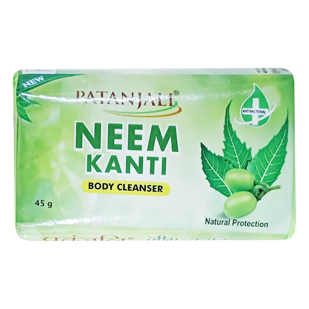 Patanjali Neem Kanti Body Cleanser with Sachet – Ayurvedic Herbal Soap for Clean, Fresh & Healthy-Looking Skin
