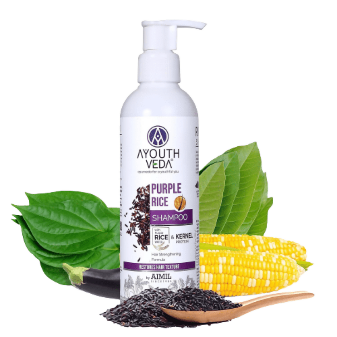 Ayouthveda Purple Rice Shampoo: Nourishing Care for Smooth, Shiny & Healthy-Looking Hair