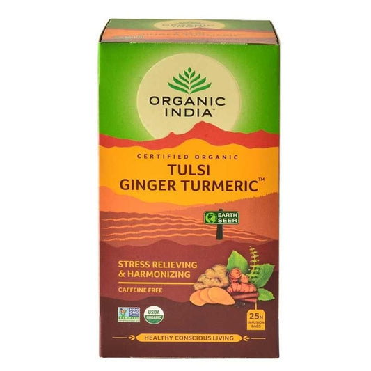 Organic India Tulsi Ginger Turmeric Tea Bags: A Daily Herbal Tea for Immunity, Digestion & Wellness