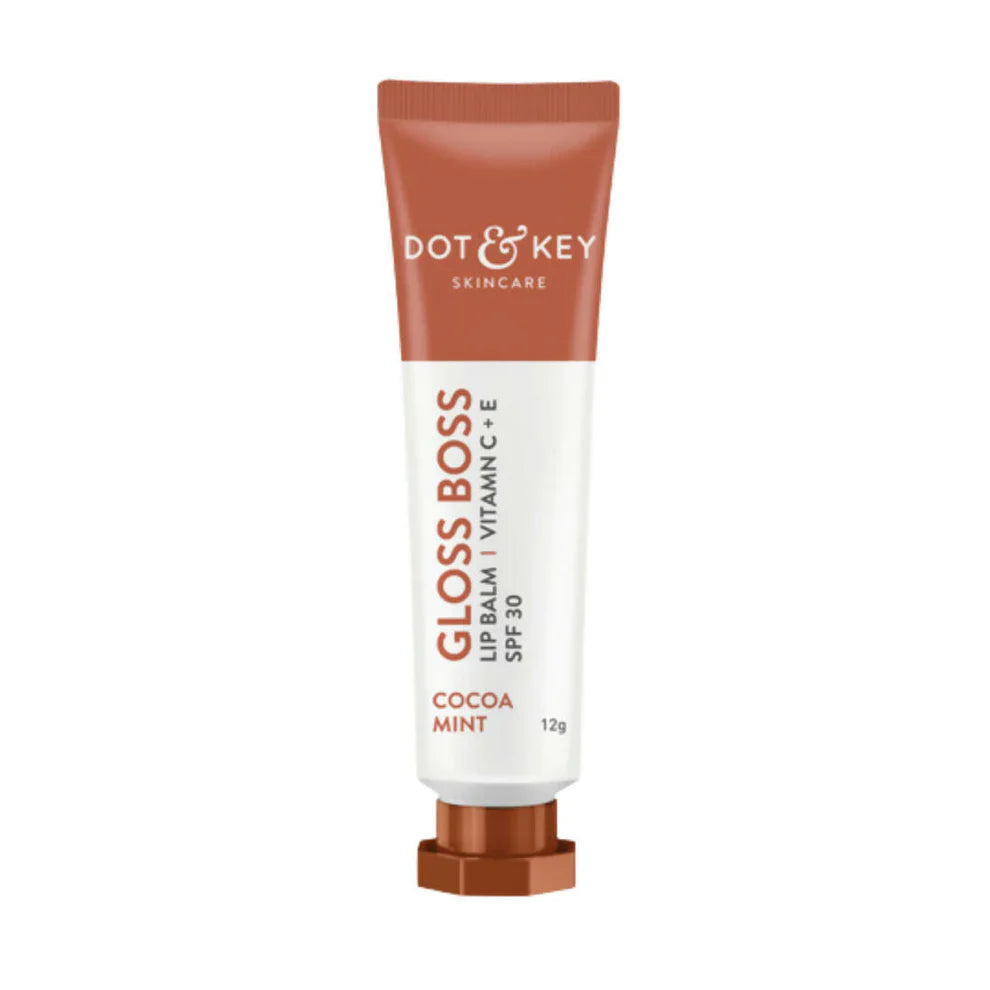 Dot & Key Gloss Boss Cocoa Mint Lip Balm: Glossy Lip Care with SPF, Vitamin C, and Vitamin E