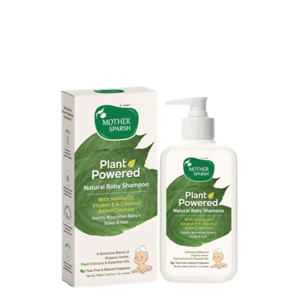 Mother Sparsh Plant Powered Natural Baby Shampoo – Gentle Tear-Free Care for Your Baby's Hair & Scalp