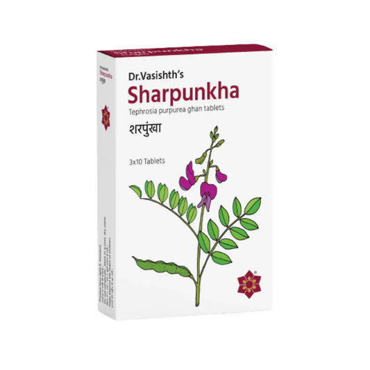 Dr. Vasishth's Sharpunkha Tablets: The Ayurvedic Liver & Spleen Health Supporting Formula with Single Herb Tephrosia Purpurea (Sharpunkha/Wild Indigo/Saraponkh) That Supports Liver Health, Maintains Liver Function Naturally