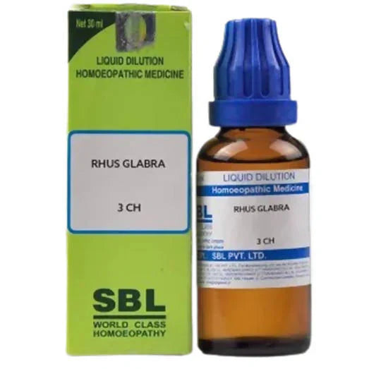 SBL Homeopathy Rhus Glabra Dilution: The Ultimate Natural Homeopathic Remedy for Mouth Ulcers, Chronic Headache, Excessive Sweating from Weakness, Flatulence & Nostril Bleeding