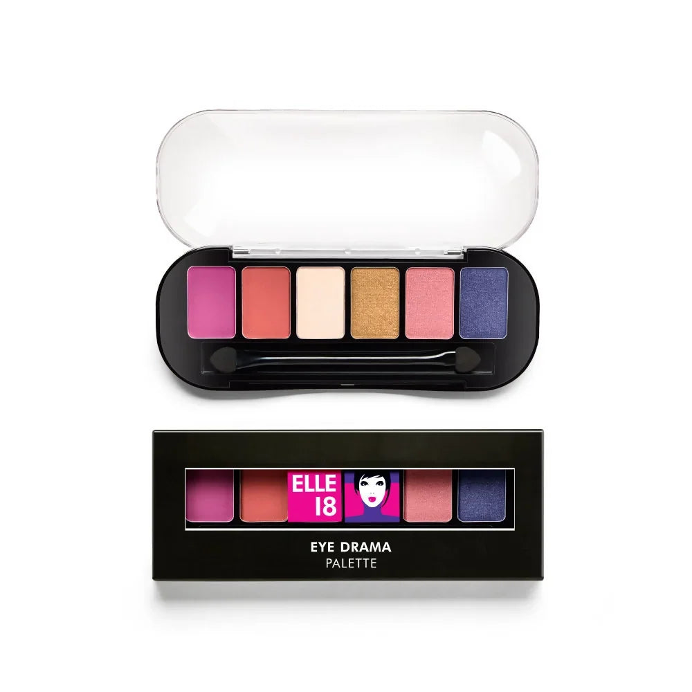 ELLE 18 Eye Drama Palette 03 Cheeky: 6 Shades for Everyday & Glam Eye Makeup