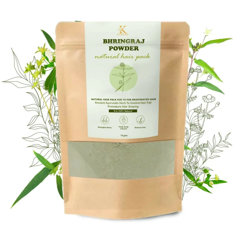 Kimayra Bhringraj Powder for Hair Growth & Frizz Control – Natural Ayurvedic Hair Care