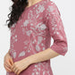 Vishudh Woman Pink Floral Printed Keyhole Neck Kurta - Swadesiicart