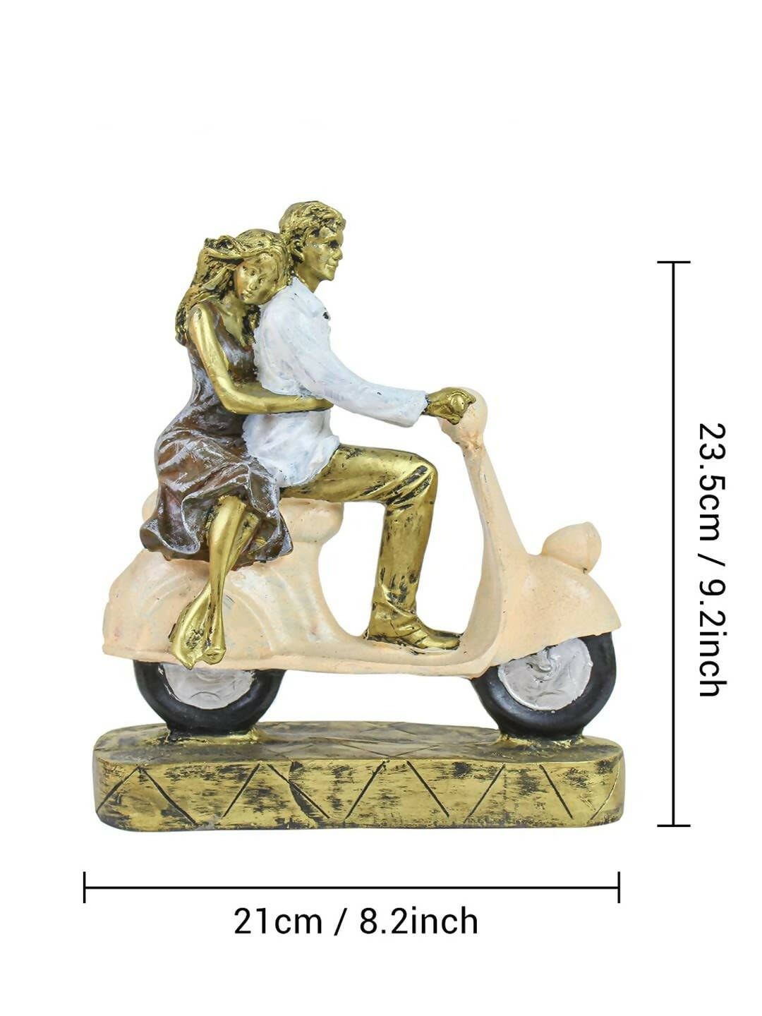 Tied Ribbons Romantic Love Couple On Scooter Showpiece Statue Decorative Items For Home | Swadesiicart