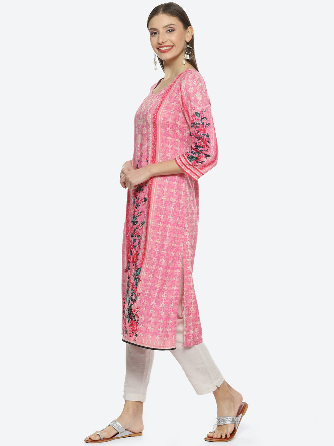 Biba Women Floral Printed Straight Kurta - Swadesiicart
