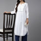 ADA Ethnic Motifs Embroidered Chikankari White Romance Kurta | Swadesiicart