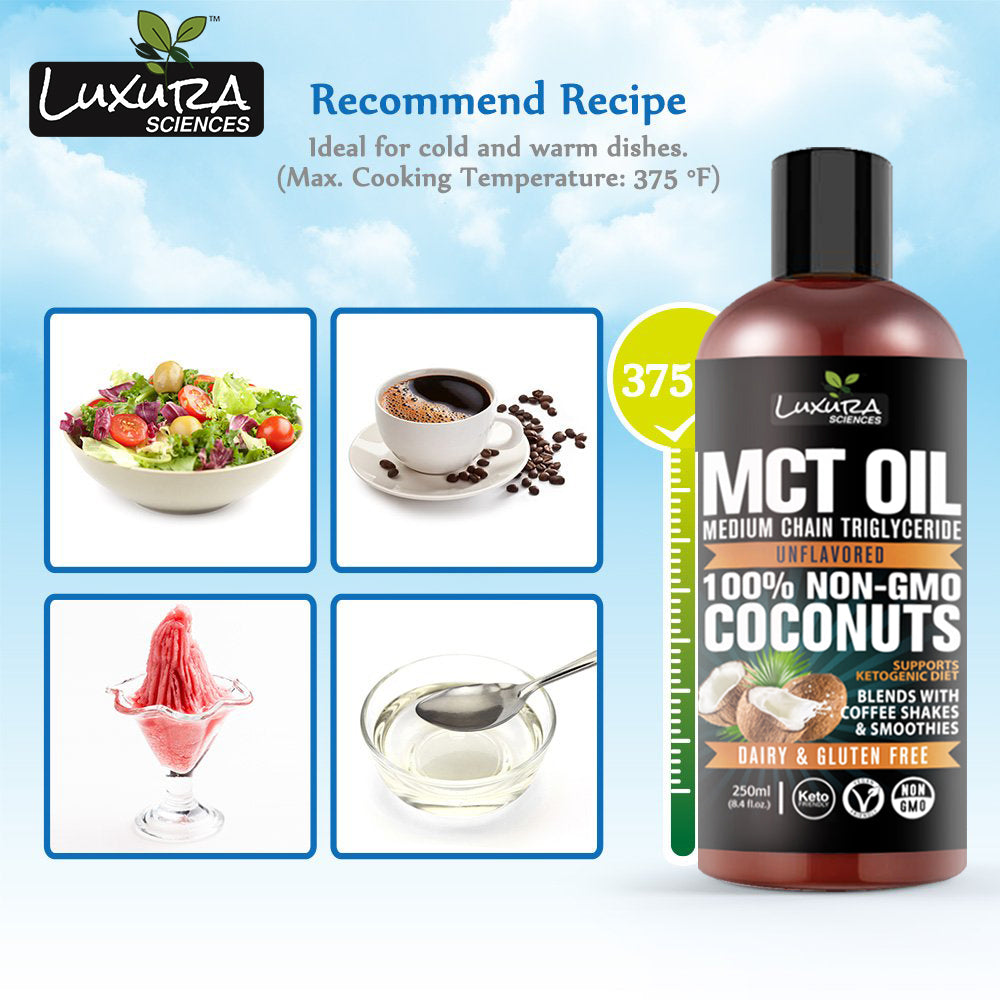Luxura Sciences MCT Oil Organic for Weight and Energy Management - Swadesiicart
