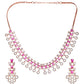 Saraf RS Jewellery Rose Gold-Polished Red AD-Studded Jewellery Set - Swadesiicart