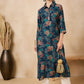 Anouk Floral Printed Mirror Work Straight Kurta - Swadesiicart
