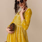 HERE&NOW Ethnic Motifs Embroidered Chikankari Georgette Anarkali Kurta | Swadesiicart