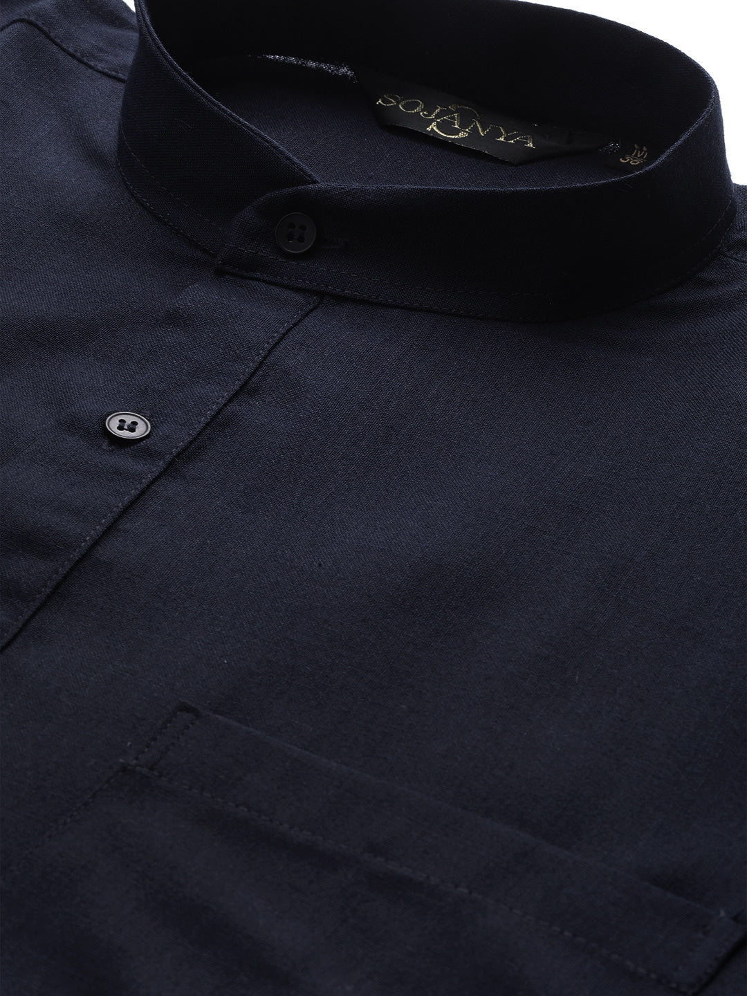 Sojanya Men Navy Blue Solid Straight Kurta | Swadesiicart