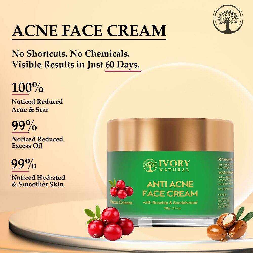 Ivory Natural Acne Face Cream For Acne Free Face | Swadesiicart