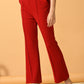 Myshka Women's Red Solid Coat With Trousers - Swadesiicart