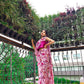 Tikhi Imli Pretty Pink Printed Poly Georgette Saree | Swadesiicart