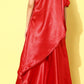 InWeave Women's Red Green Brocade Satin Oneshoulder Kurta Set - Swadesiicart