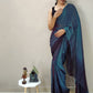 Mitera Blue Ombre Dyed Ready To Wear Saree | Swadesiicart