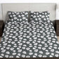 Story@home Arena Grey & White Floral Printed 180 TC Bedsheet & Pillow Covers