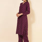 Janasya Women's Wine Rayon Floral Printed Casual Straight Co-ords - Swadesiicart