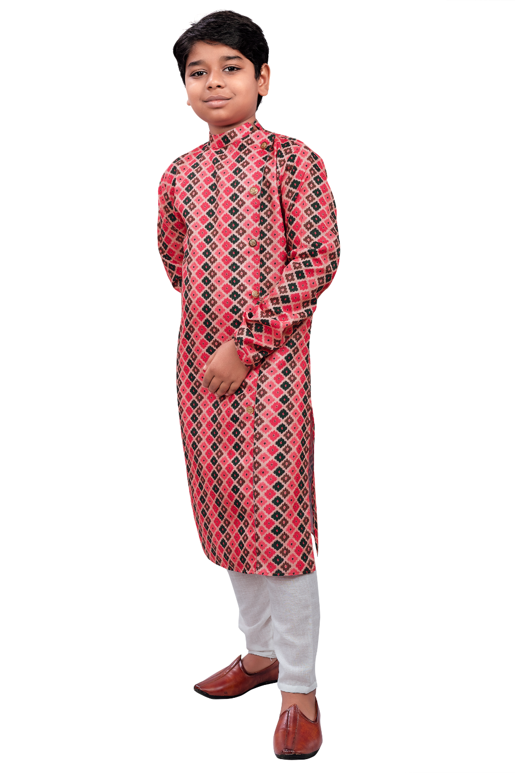 DEIANA'S Casual Designer Kurta Pyjama Set For Boys And kids (Pink With Black) | Swadesiicart