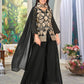 Anaita Black Heavy Embroidered Faux Georgette Stitched Plazzo Suit