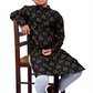 DEIANA'S Casual Designer Kurta Pyjama Set For Boys And kids (Black With Golden) | Swadesiicart