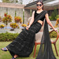 Tikhi Imli Black Striped Sequinned Saree | Swadesiicart