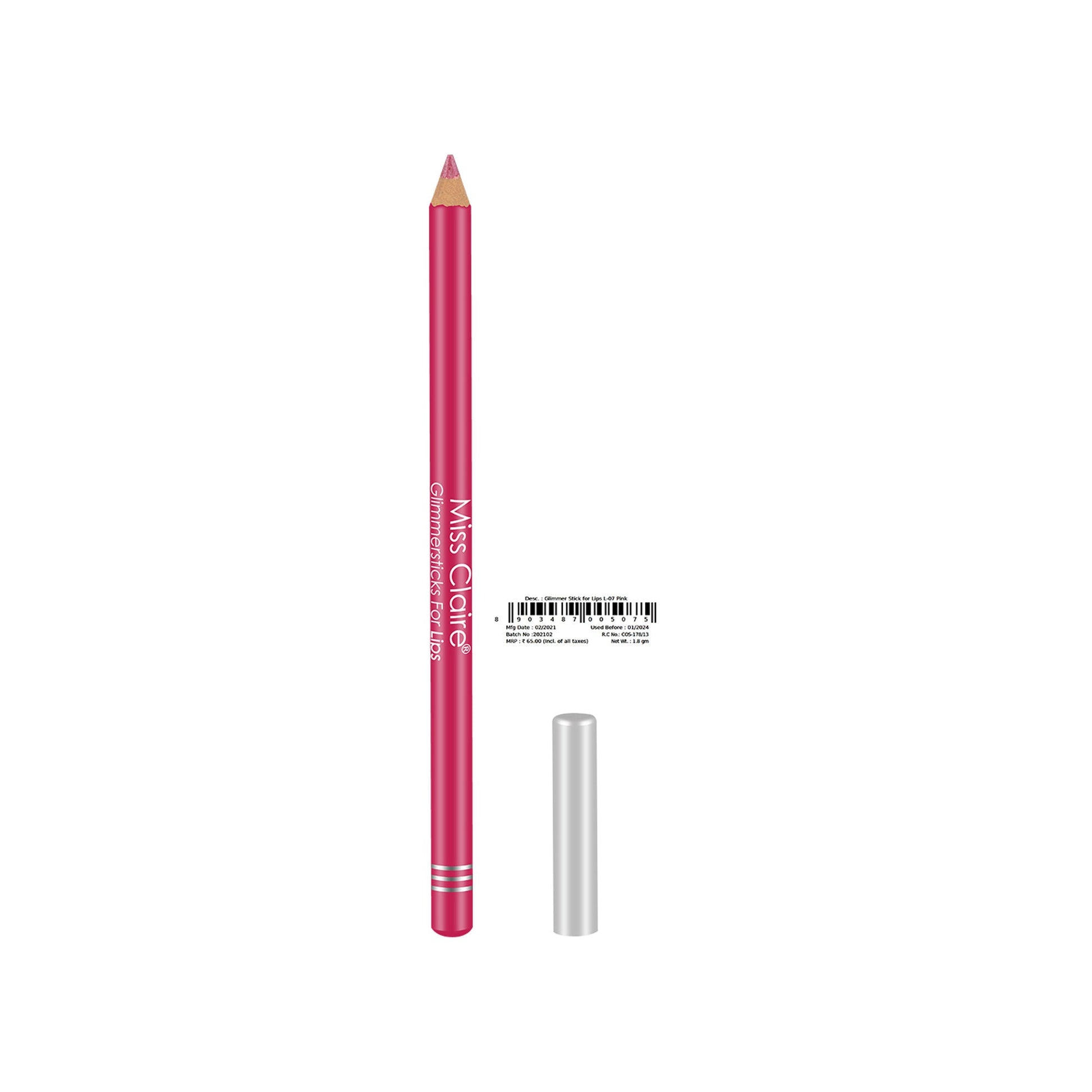 Miss Claire Glimmersticks For Lips - Pink L-07 | Swadesiicart