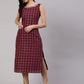 Aks Checked Chanderi Silk Straight Kurta