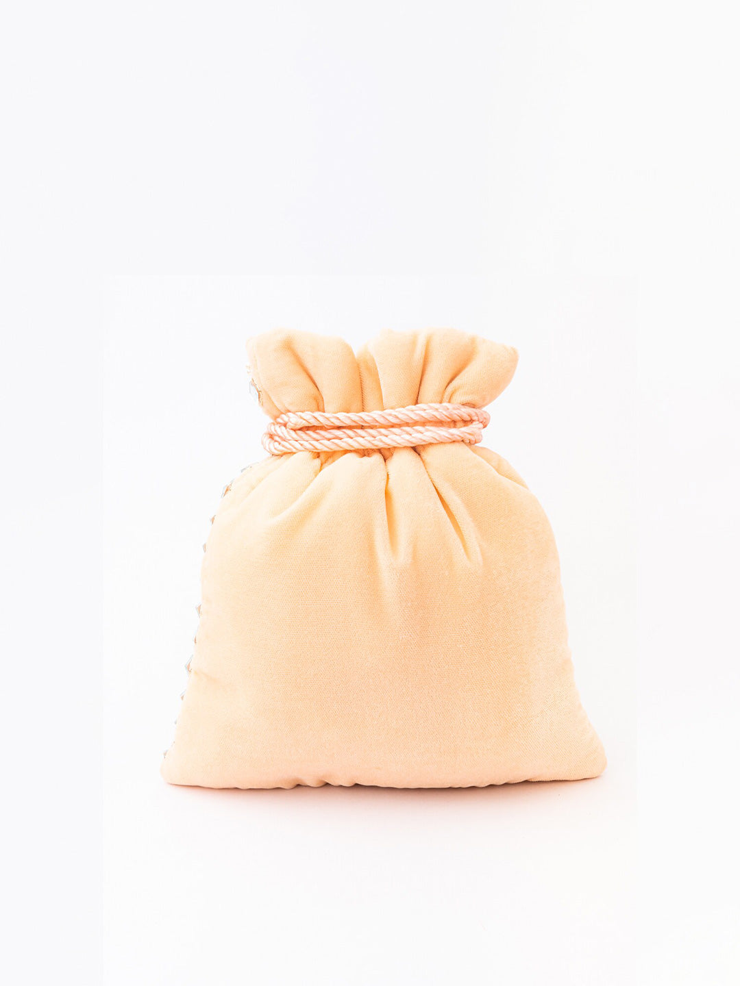 NR By Nidhi Rathi Peach-Coloured & White Embroidered Potli Clutch - Swadesiicart